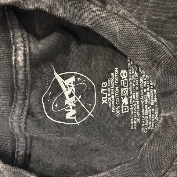 NASA grey acid wash logo cropped tee size XL - Picture 10 of 10